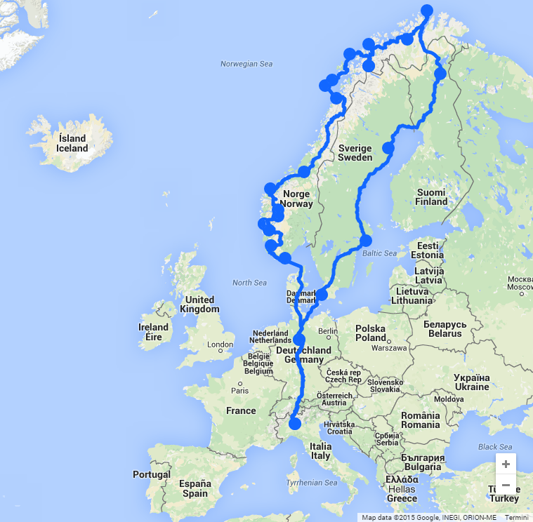 Milan to North Cape (and back)